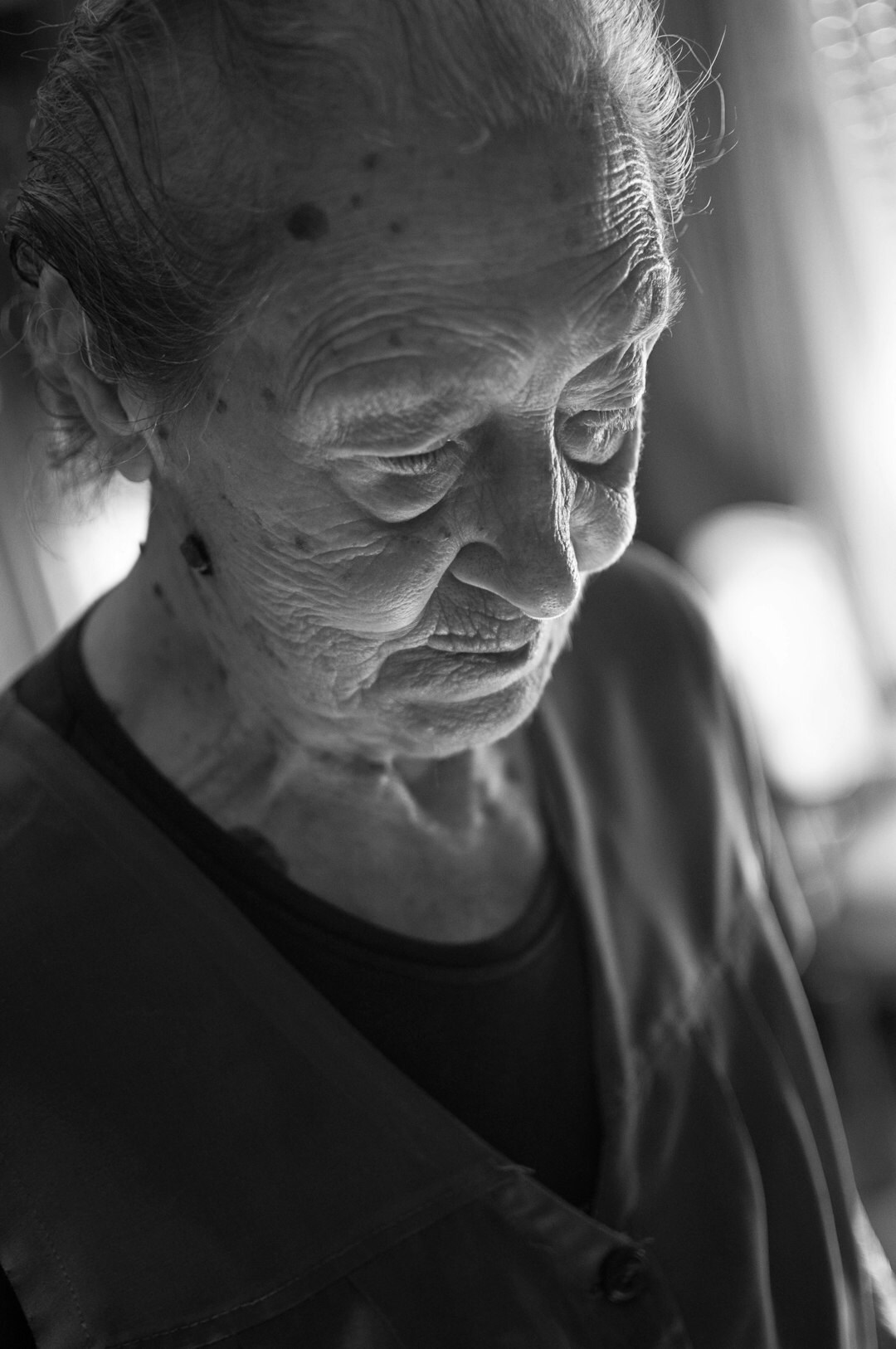 elderly woman portrait in home