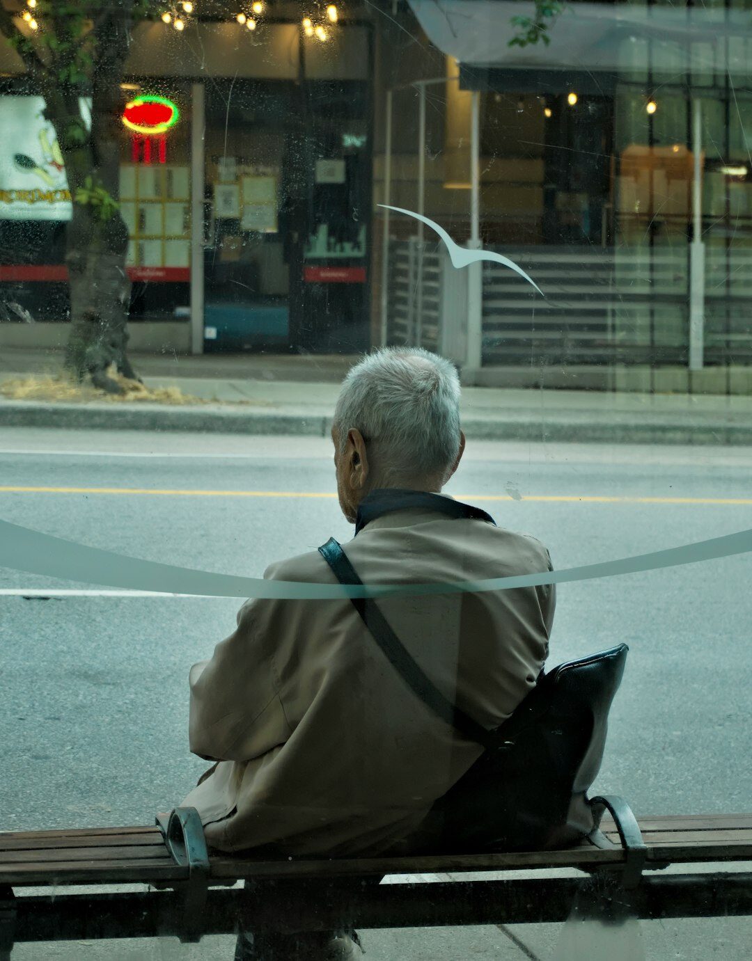 elderly man on bench