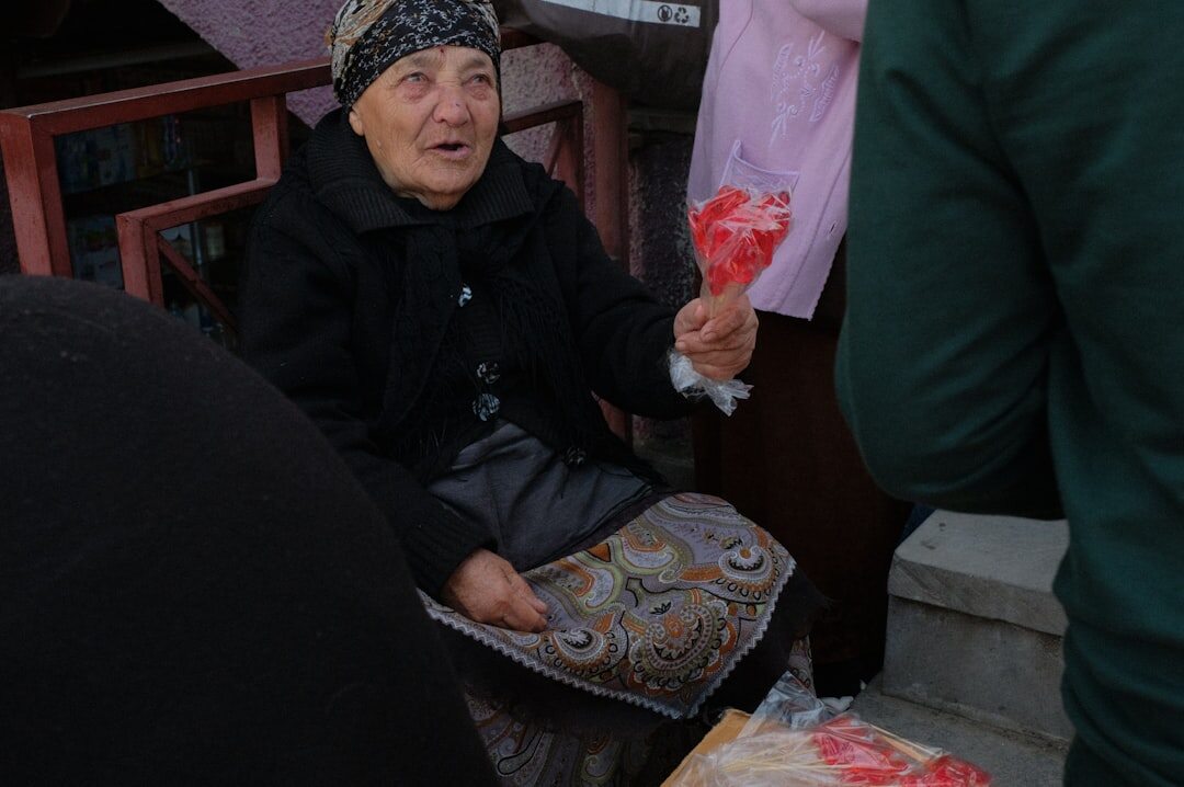 elderly woman telling story
